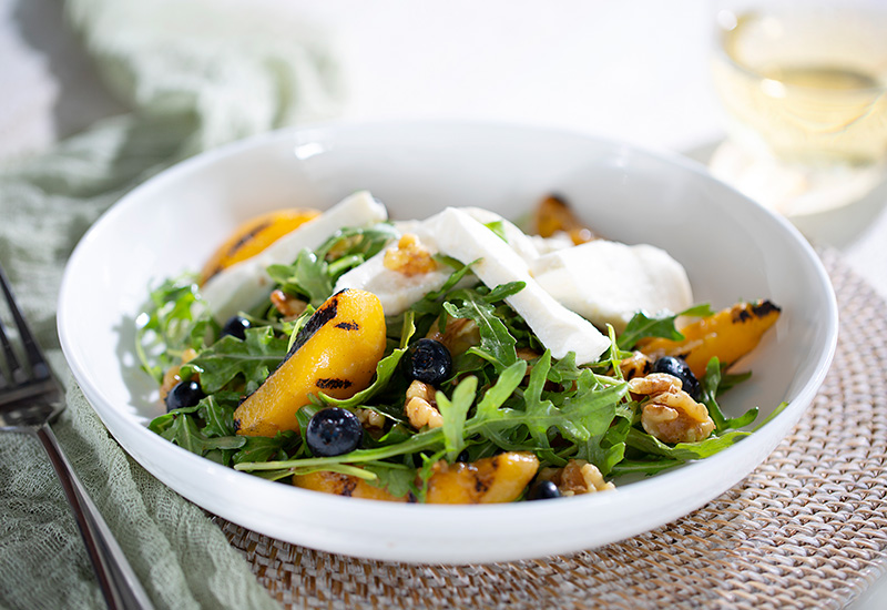 What’s For Dinner? Grilled Peach & Blueberry Salad