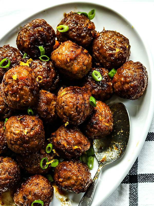 orange glazed meatballs