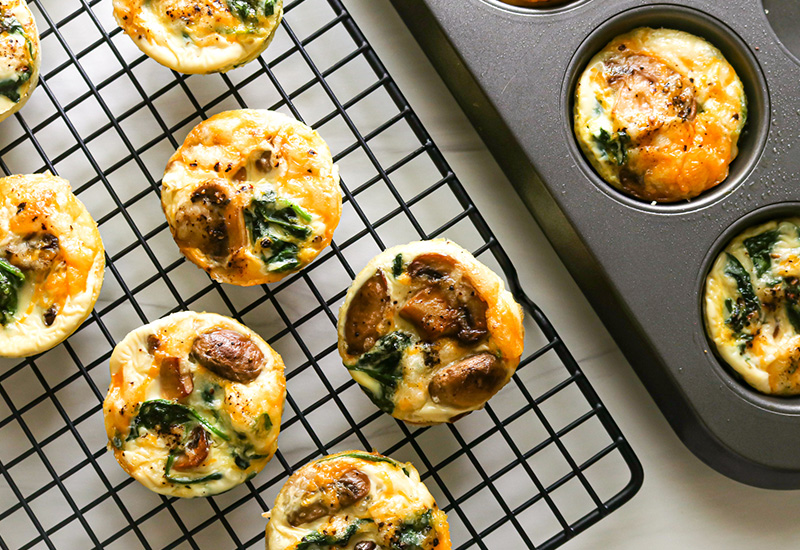 Mushroom and Spinach Egg White Bites