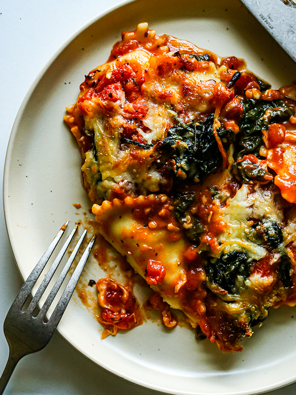 Spinach and ravioli bake