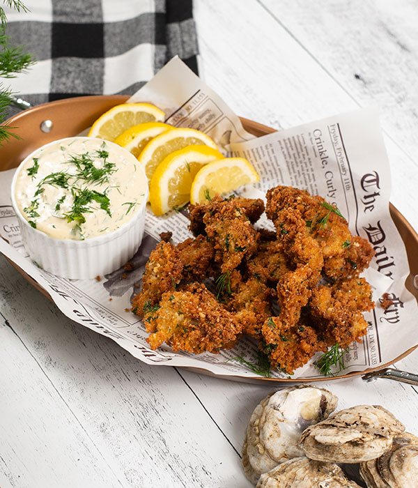Fried Oysters with Tangy Remoulade Dipping Sauce