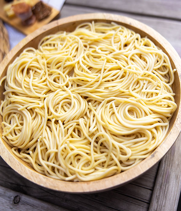 Noodles in Serving Bowl