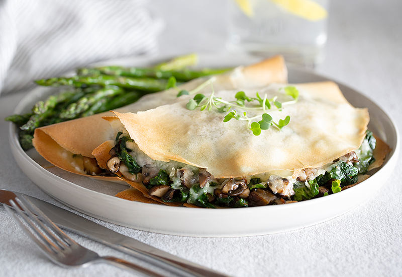 What’s For Dinner? Mushroom Spinach Crepes