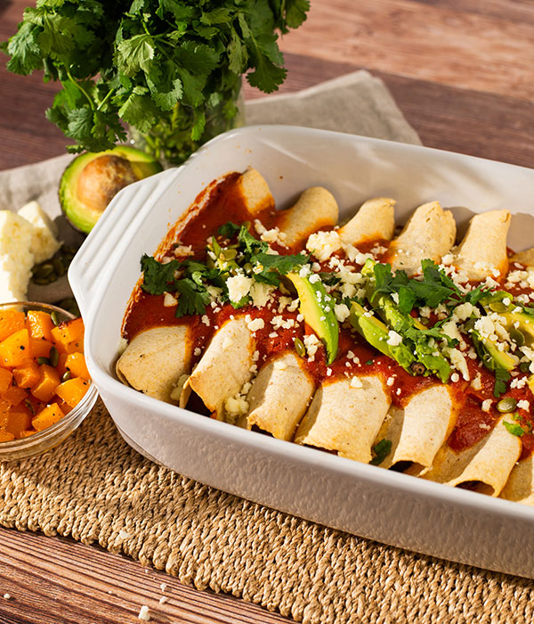 Butternut Squash and Black Bean Enchiladas