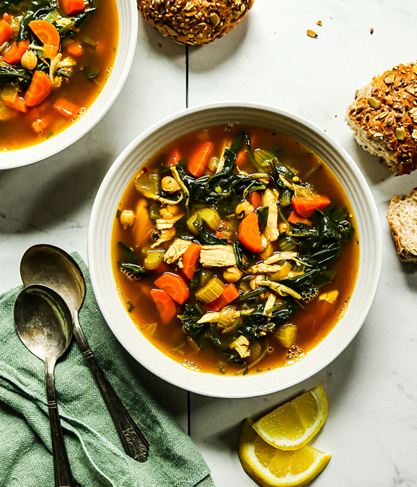 Spicy Chicken Soup with Ginger and Lemon 