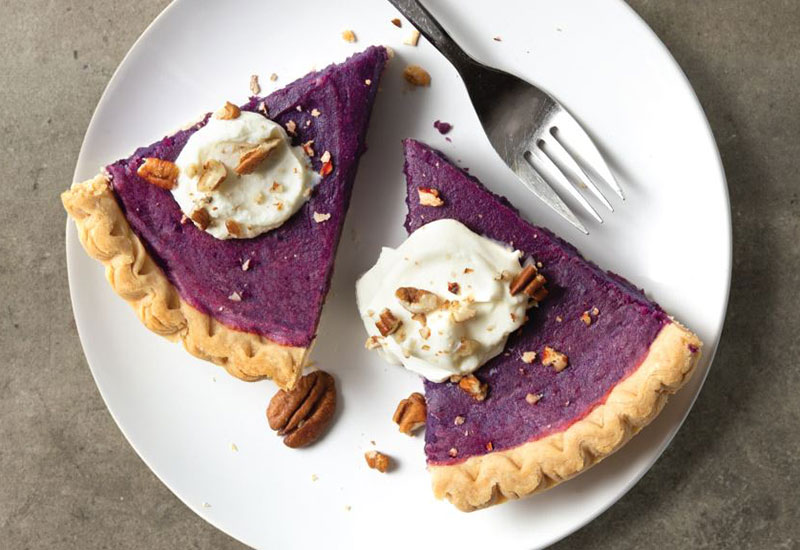 Stokes Purple® Sweet Potato Pie with Maple Whipped Cream