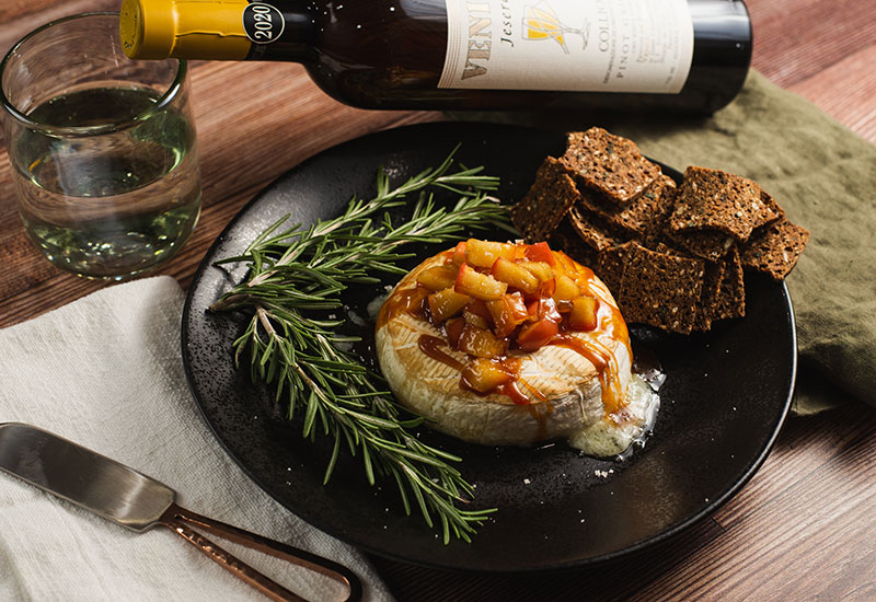 Baked Brie with Apples and Salted Caramel