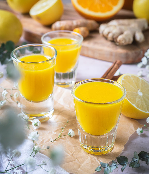 Homemade Ginger Citrus Immunity Shots