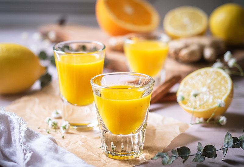 Homemade Ginger Citrus Immunity Shots