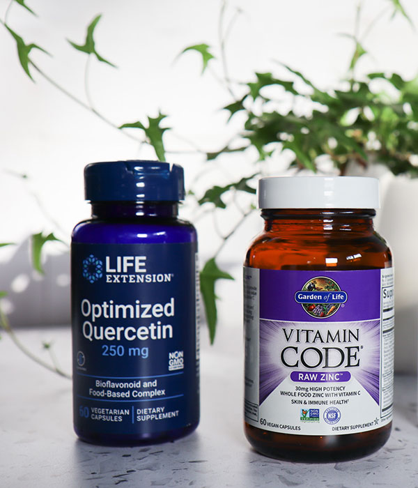 Life Extension Quercetin and Garden of Life Raw Zinc