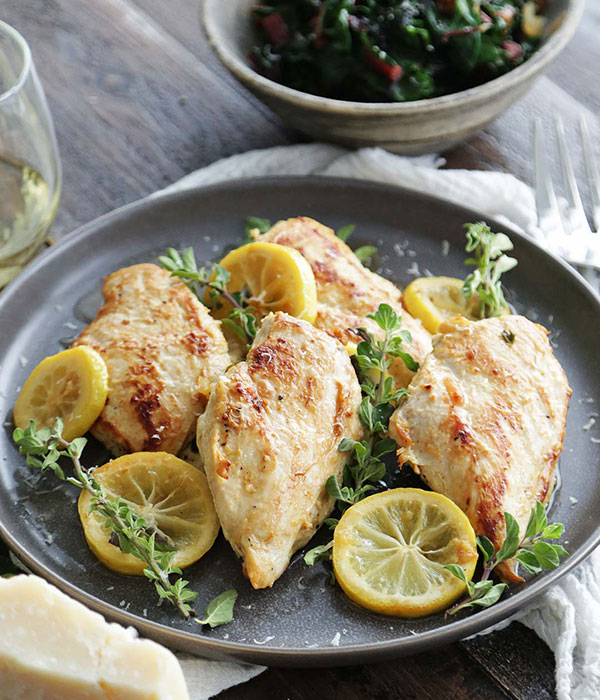 Lemon and Oregano Chicken with Swiss Chard