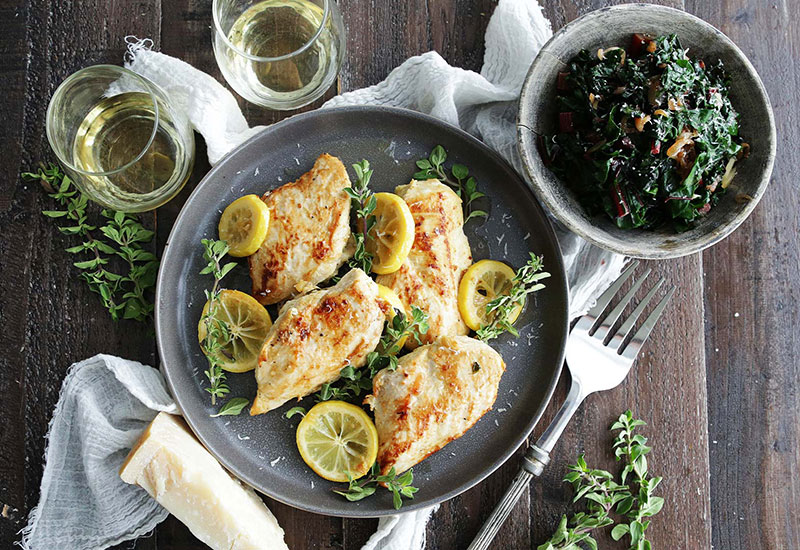 Lemon and Oregano Chicken with Swiss Chard