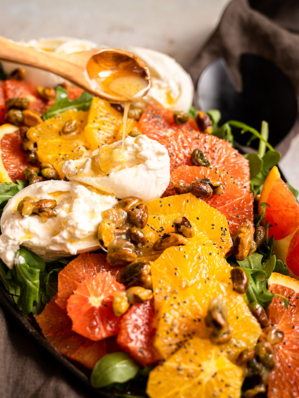 Citrus and Burrata Pistachio Salad