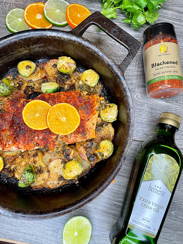 Citrus Salmon Over Potatoes 