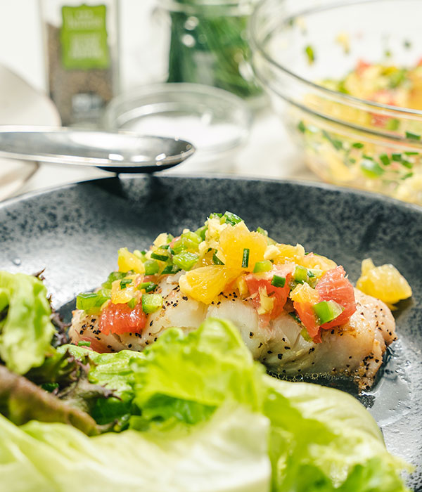 Pan-Seared Halibut with Citrus Salsa