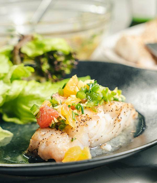 Pan-Seared Halibut with Citrus Salsa