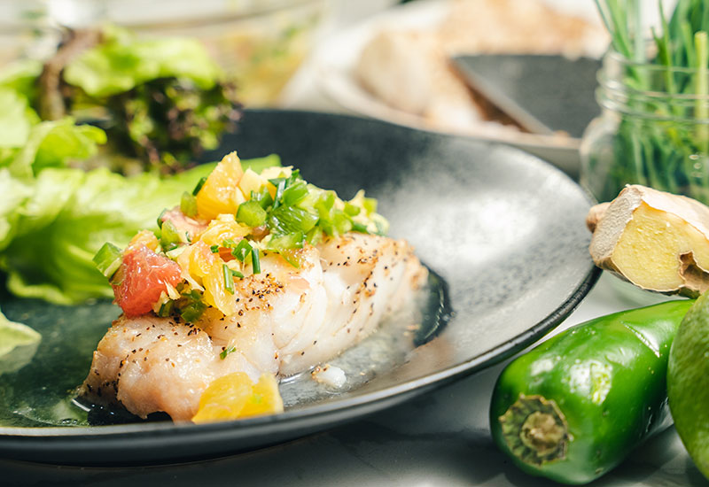 Pan-Seared Halibut with Citrus Salsa