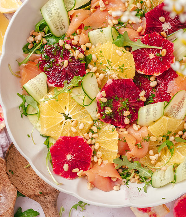 Smoked Salmon and Citrus Salad with Herby Lemon Vinaigrette