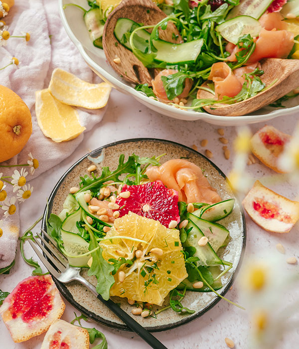 Smoked Salmon and Citrus Salad with Herby Lemon Vinaigrette