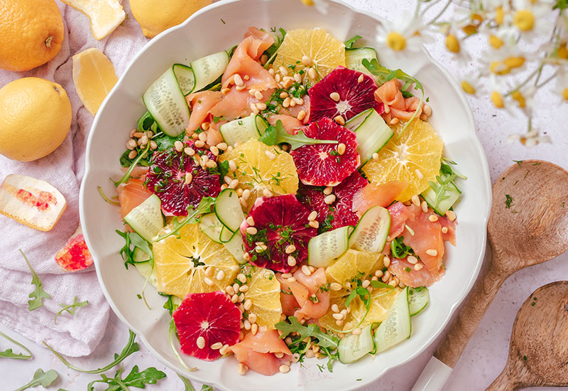 Smoked Salmon and Citrus Salad with Herby Lemon Vinaigrette