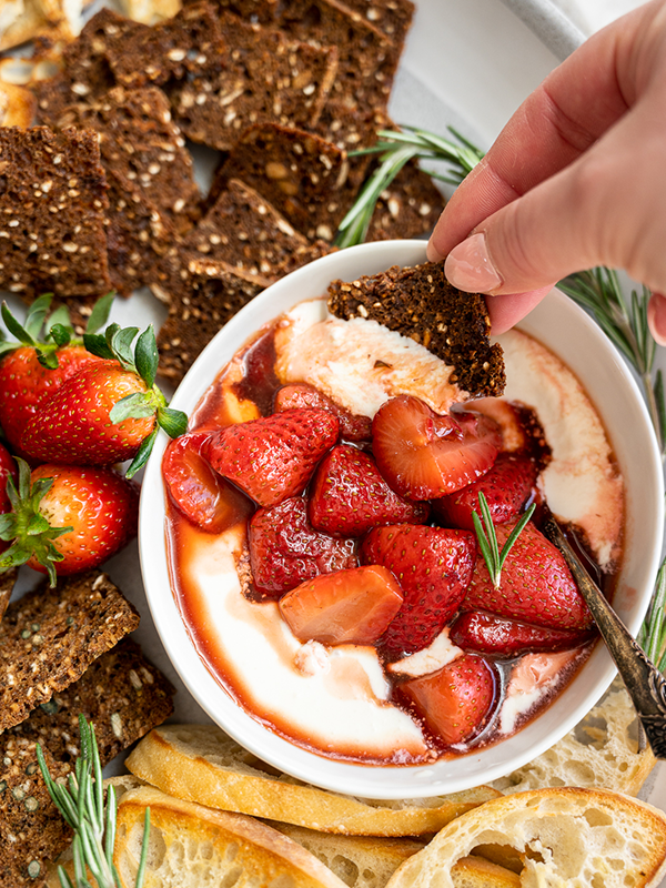 Whipped Goat Cheese with Roasted Strawberries