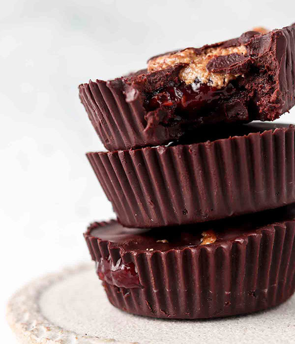 Dark Chocolate PB&J Cups