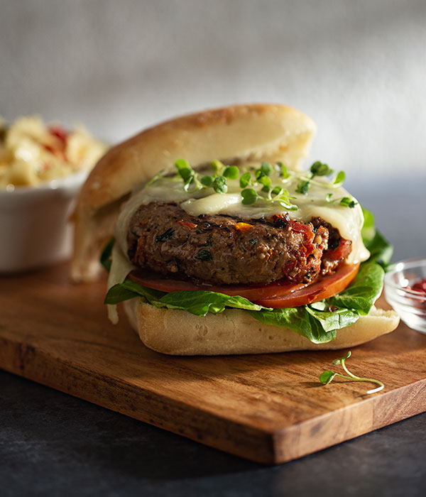 Heinen's Beef Bruschetta Burger