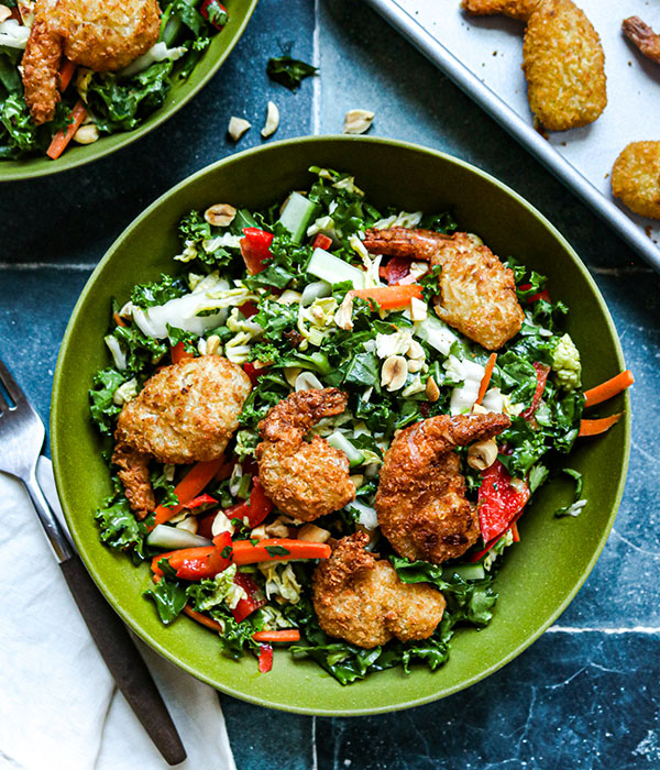 Thai Crunch Salad with Coconut Shrimp