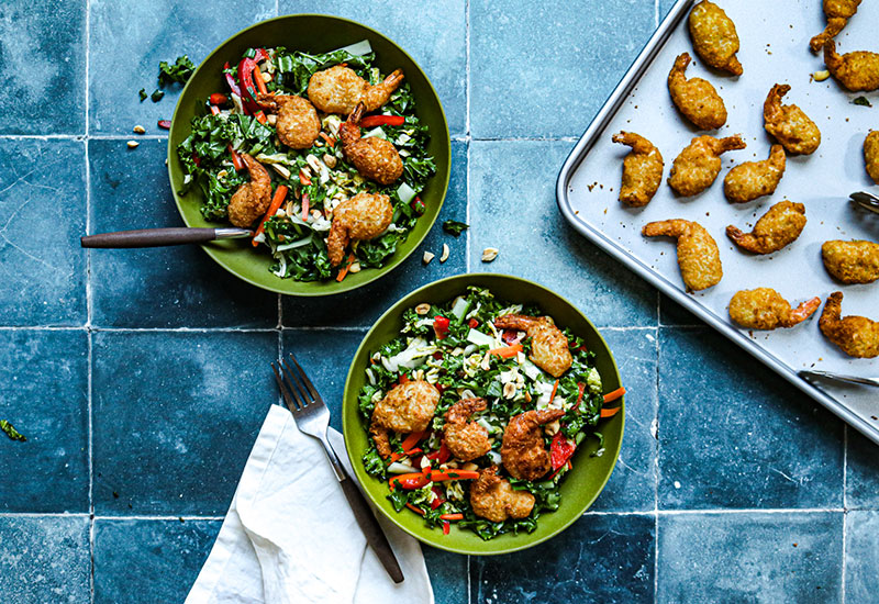 Thai Crunch Salad with Coconut Shrimp