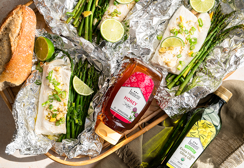 Honey Lime Halibut Foil Packets