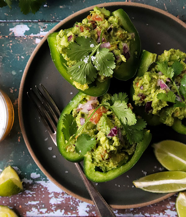 Plant-Powered Guacamole Stuffed Peppers