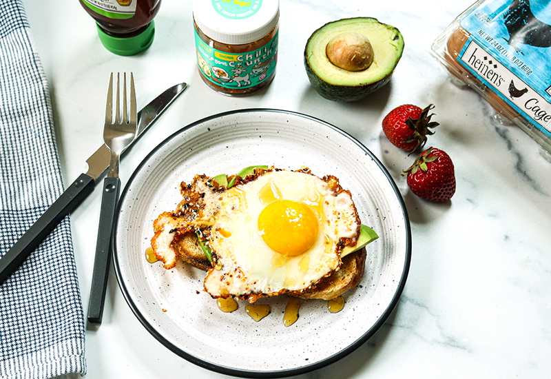 Chili Crunch Egg Avocado Toast