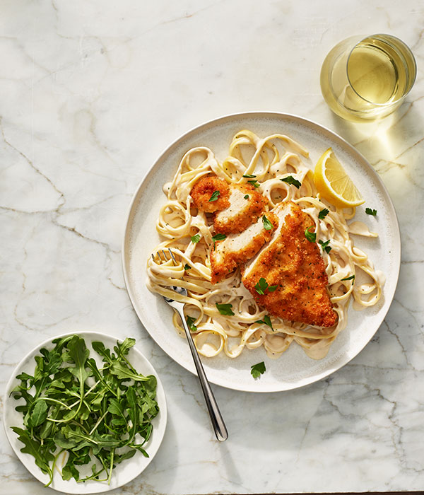 Daily Bites Chicken Romano with Fettucine Alfredo