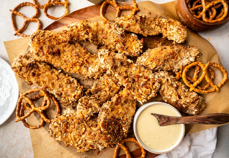 Pretzel Crusted Chicken Tenders
