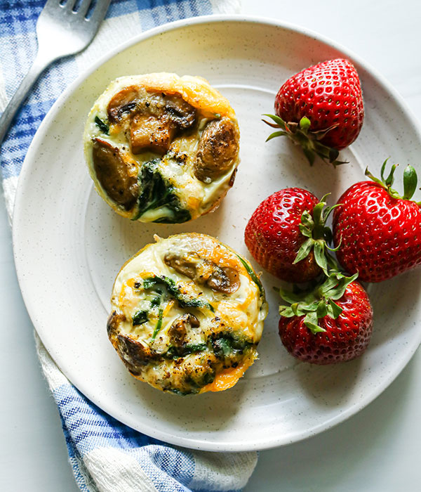 Mushroom and Spinach Egg White Bites