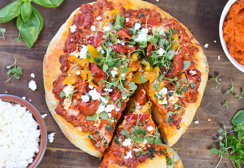 Red Pepper Skillet Pizza