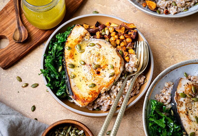 Swordfish Grain Bowls