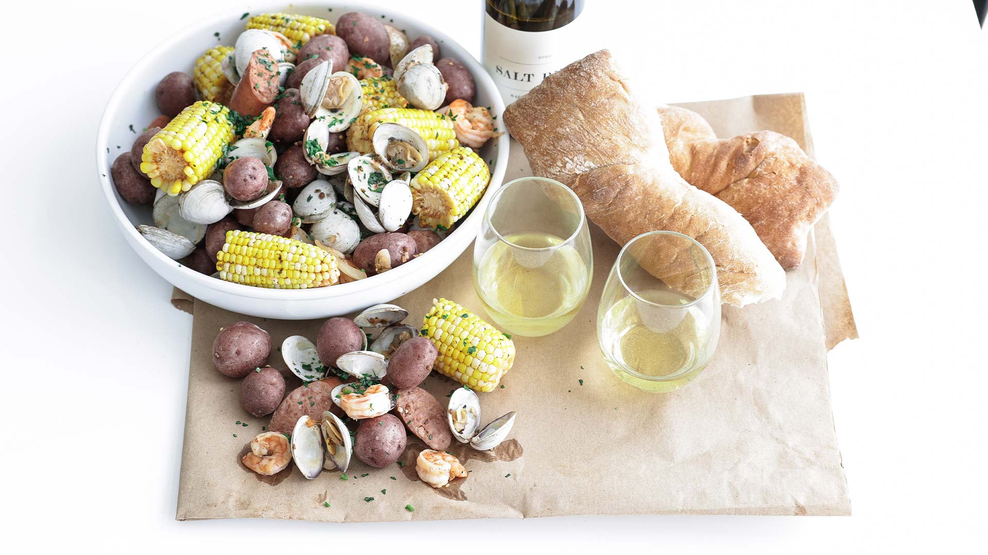 One-Pot Clambake with Shrimp