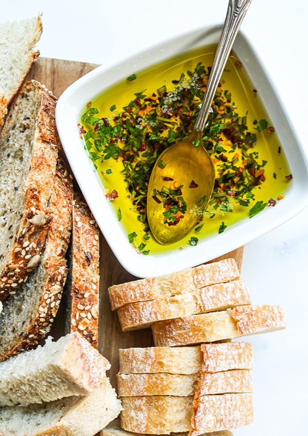 The Olive Truck Oil with Red Pepper Flakes, Rosemary and Parsley