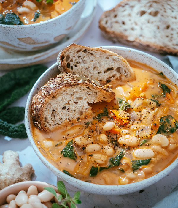 Ginger Coconut White Bean Soup