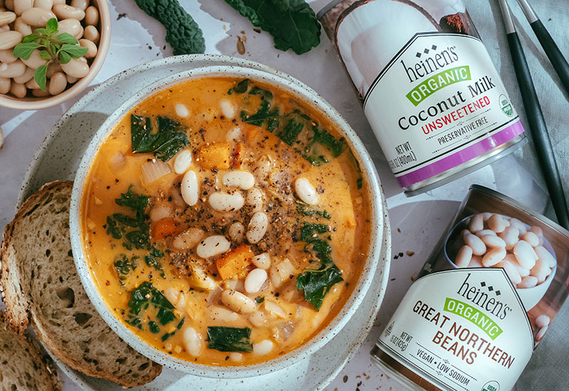 Ginger Coconut White Bean Soup