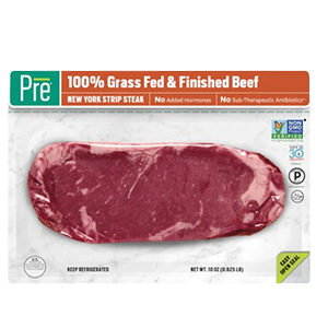 Pre Beef New York Strip Steak in Packaging