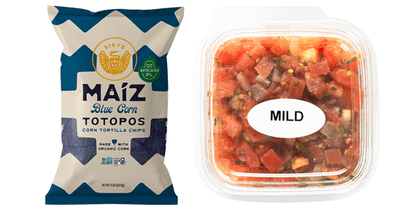 Siete Maiz Blue Corn Tortilla Chips & Heinen’s Pico De Gallo Salsa