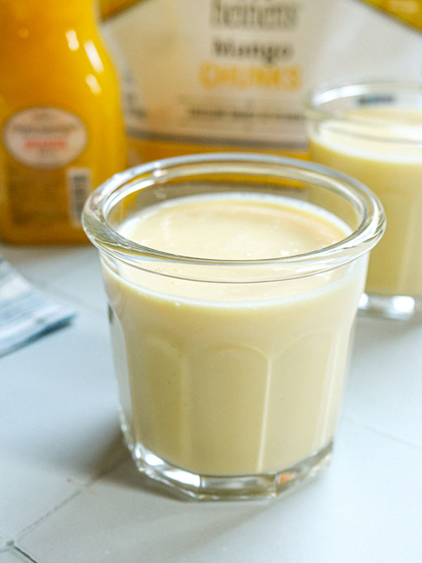 Orange Creamsicle Smoothie with Heinen's Fresh Squeezed Orange Juice and a Bag of Heinen's Frozen Mango
