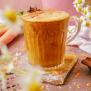 A Glass Full of a Carrot Cake Latte