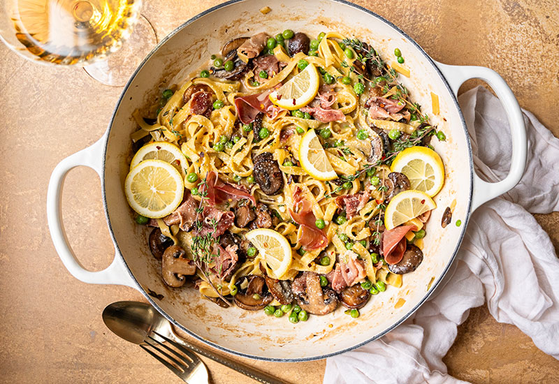 Spring Vegetable Fettuccine Alfredo