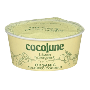 A cup of Cocojune Lemon Elderflower Yogurt