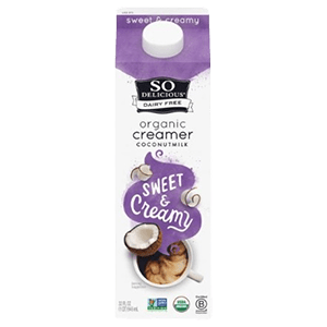 A Carton of So Delicious Sweet and Creamy Coconut Creamer