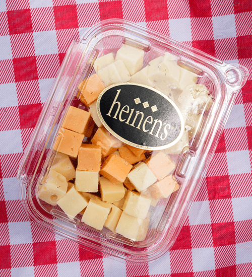 Heinen's Cheese Nibblers Package on a on a Red and White Checkered Blanket