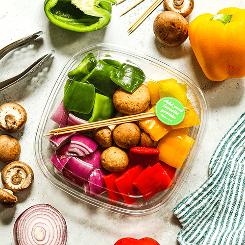 Heinen's Ready-to-Assemble Vegetable Kabob Kit with Packaging